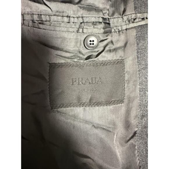 Prada Blazer Mens 54R Gray Wool Two Button Notch Lapel Made in Italy A38824 - Picture 7 of 16
